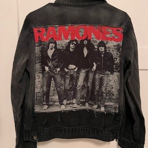 Vintage Distressed black denim jacket